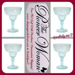 🌺 Last Set 🌺 New Pioneer Woman Ditsy Tritan (hard plastic) Margarita Glasses